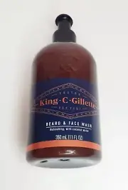 King C. Gillette Beard Wash~ Face Wash 11oz~ Infused w/ Coconut Water 11 FL Oz.