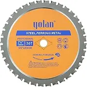 Yolan 7-1/4” Metal Cutting Circular Saw Blade, 36-Tooth, Carbide Tipped, 5/8” Arbor, Diamond Knockout Arbor, Cutting Metal & Steel