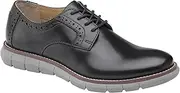 [Johnston & Murphy] Boy's Holden Plain Toe (Little Kid/Big Kid) Black Full Grain/Gray Sole 12.5 Little Kid M