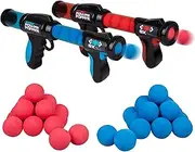 Hog Wild Atomic Power Popper Battle Pack - Red and Blue Rapid Fire Foam Ball Blaster Guns - Shoots Up to 8 Foam Balls Each - 2 Player - 4+