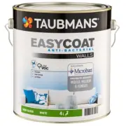 TAUBMANS EASY-COAT 4 LITRE ANTI-BACTERIAL INTERIOR SEMI-GLOSS WHITE colour paint