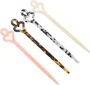 Ipetboom Elegant Acetate Hairpins for Bun Ponytail – 4 Pack Retro Hair Chopstick