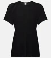 [Toteme] Toteme Knitted silk t-shirt AU 14 black