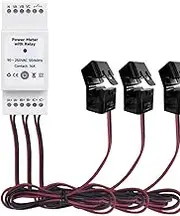 Smart Din Rail WiFi Energy Meter with 3CT, Smart WiFi Energy Meter 3-Phase Din Rails Bidirectional Electricity Meter, Home Energy Monitor Fits for Smart Life,WiFi Energy Meter (120A)