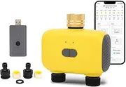 Water Timer, 2 Outlet Sprinkler Timer Garge Hose Timer with Rain Delay, Manual & Auto Watering System, Programmable Irrigation Controller, Easy Control for Yard, Lawn, Garden,