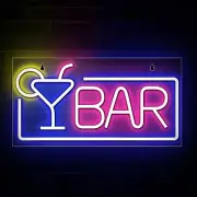 Lumoonosity Neon Bar Signs - Premium Acrylic Cocktail Glass & Bar Led Signs -...