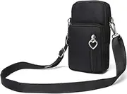 Sports Armband Outdoor Sweatproof Running Armband Crossbody Shoulder Casual Purse Gym Fitness Mobile Phone Case Key Holder for iPhone 13 Pro/12 Pro/Xs Max, Galaxy S10 Plus, Huawei P30 Pro, Black
