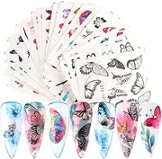 Labymos 30 Sheets Nail Art Stickers Water Transfer Nail Sticker Flower Nail Decals Nail Art Decoration Mani Set for Salon Home Use