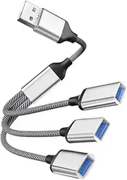 KALLORY USB to Port Splitter Cable Portable Way Hub for Laptop Computer Printer More Multi USB Port Power Splitter No Driver Required Fast Data Transfer