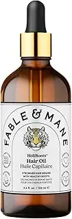 Fable and Mane Hair Oil - HoliRoots Strengthening Serum for Damaged, Frizzy Hair with Amla, Castor Oil for Hair Health - 3.4FL oz
