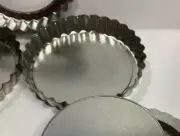 Fluted Tart Flan Quiche Pans Metal Removable Bottom 4" / one