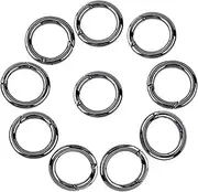 Onwon 20 Pieces Carabiners Rings - Zinc Alloy Round Carabiner Loaded Gate Clips Spring Snap Hook Locking Carabiners Keychain Keyring Buckle Gun Grey
