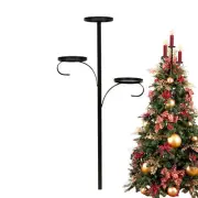 Black Triple Candelabra Tree Topper Candle Holder Unique Light Up Christmas Tree