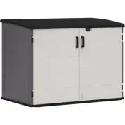 Suncast The Stow-Away Horizontal Resin Storage Shed Store Cabin 4x5FT Peppercorn