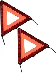 Warning Signs Red Road Safety Triangle Lightweight Collapsible for Easy Transportation