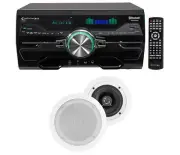DV4000 4000w Bluetooth Home Theater DVD Receiver+2) 5.25" White Ceiling Speakers