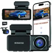 Dash Cam Front 4K & Rear 1080P, Wireless WiFi Car Camera, Night Vision DVR, 2...