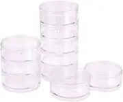 PH PandaHall 2 Sets 5 Layer Cylinder Stackable Bead Containers 15ml Plastic Round Clear Storage Organizer Box with Screw Lid for Make Up, Eye Shadow, Nails, Gems, Beads, Jewelry, Small Items