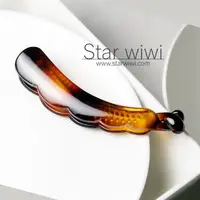 在飛比找PChome24h購物優惠-【Star wiwi】優雅時尚造型香蕉夾《2入組》《琥珀棕色