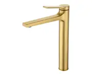 Brushed Yellow Gold Round Tall Basin Mixer Tap Bathroom Sink Faucet Vanity Sink tap