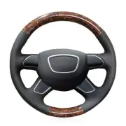 DIY Carbon Fiber Leather Steering Wheel Cover for Audi A4 B8 A6 C7 A7 L Q5 Q7
