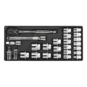 Tool Tray with Socket Set 26pc 1/2"Sq Drive TBT21 Sealey New