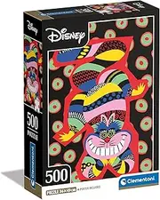 [Clementoni] 35533 Disney Alice in Wonderland Jigsaw Cheshire Cat 500 Pieces-Poster Included, Puzzle for Adults 14-99 Years, Men/Women, Made in Italy, Multicolor