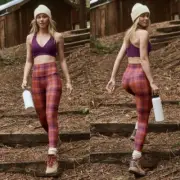 NWT Beyond Yoga Softmark Midi High Waist Leggings PY3243 Chai Winter Check M