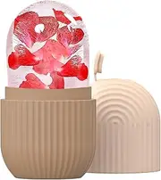 Joyeee Ice Face Roller, Reusable Silicone Mold Face Massage Eye Facial Beauty Skin Care Tools Apply Ice for Shrink Pores Anti Wrinkle Reduce Puffiness Improve Skin Elasticity, Striped, Brown