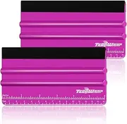 TECKWRAP 2 PCS Professional Plastic Squeegee Tool for Vinyl Decals, Inkjet Vinyl Sticker Paper, and Wallpaper - 6"x2.9", Scratch-Free Application (Pitaya)