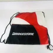 BRIDGESTONE Tires Drawstring Backpack Sling Bag Promotional Red White Black Good