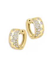 Bloomingdale's Fine Collection Scattered Diamond Huggie Hoop Earrings in 14K Yellow Gold, 0.5 ct. t. w.