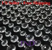 ROUND ACRYLIC CRYSTAL GARLAND STRAND CHAIN HANGING DIAMOND WEDDING TREE DECOR