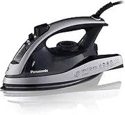 Panasonic Premium Ergonomic 360° Quick Steam Iron with Auto Shut Off, Self-Cleaning and Anti-Drip Alumite Sole Plate, Black/Silver (NI-W950ALSJ)