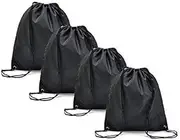 Closet Organizer Travel Drawstring Storage Bag Durable Nylon Sport Backpack Sack Bag Storage Organiser (Color : 2L+2S Black)