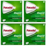 Panadol Rapid Soluble Tablets For Pain Relief Paracetamol - 4 x 20 Pack (80tab)
