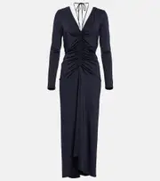 [Veronica Beard] Veronica Beard Gilbert jersey midi dress AU 6 black