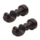 2 Pack Wood Curtain Rod Holders Brown Curtain Rod Hangers Curtain Rod Bracket...