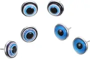 [ROMISBABA] Unique Mens Earrings 6 Pairs Set Alloy Blue Eyes Ear Dangle Studs for Stylish Decorations and Present