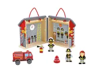 Tooky Toy Fireman Kids/Children's Pretend Play/Playset Stage With Carry Box 3+
