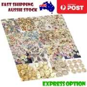 100x 15mm Mixed Buttons Flower for Clothing Craft Sewing DIY 2 Hole