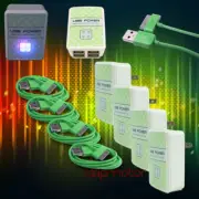 4X 4 USB PORT HUB AC WALL ADAPTER+10FT CABLE POWER CHARGER SYNC GREEN GALAXY TAB