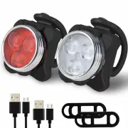 Super Bright Bike Light Set Rechargeable Bicycle Lights USB IPX4 Waterproof