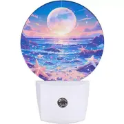 Sea Star Night LightSunset on The Beach Nightlight Plug into Wall LED Lamp Au...