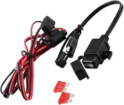 Zerodeko 12V Dual USB Motorcycle Charger Adapter with Cover SAE to USB Power Supply for Mobile Phones GPS Easy Install Use Durable and Dustproof Design
