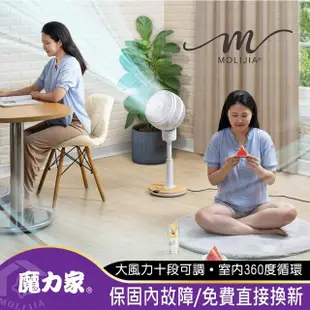 【MOLIJIA 魔力家】360度全自動DC變頻無刷直流循環扇-9吋落地型/ DC節能風扇/涼風扇/孝親/送禮(BY010086)