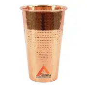 Pure Copper Water Glass Hammered Drinking Tumbler Ayurveda Health Benefits 400ML