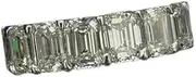 [HEARTS AND YOU] 5ct Emerald Cut Moissanite Women Wedding Band White Gold Plated Full Eternity