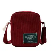 2Pcs Fashion Corduroy Retro Japanese Small Bag Single Shoulder Ladies Messenger Bag Portable Package Travel Travel Shopping Bag