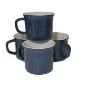 CorningWare 20 oz Midnight Blue Soup Meal Mug with No Lid, Set of 4
